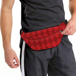 Red Argyle Pattern Print Fanny Pack