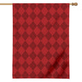 Red Argyle Pattern Print House Flag