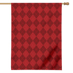 Red Argyle Pattern Print House Flag