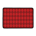 Red Argyle Pattern Print Kitchen Mat