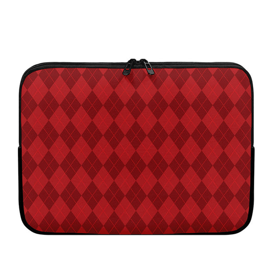 Red Argyle Pattern Print Laptop Sleeve