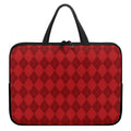 Red Argyle Pattern Print Laptop Sleeve With Handle