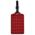 Red Argyle Pattern Print Luggage Tag