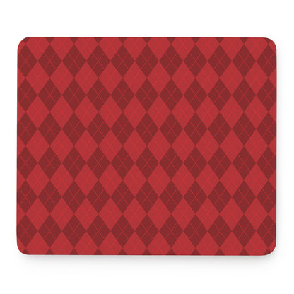 Red Argyle Pattern Print Mouse Pad