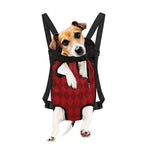 Red Argyle Pattern Print Pet Carrier Backpack