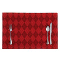 Red Argyle Pattern Print Placemat