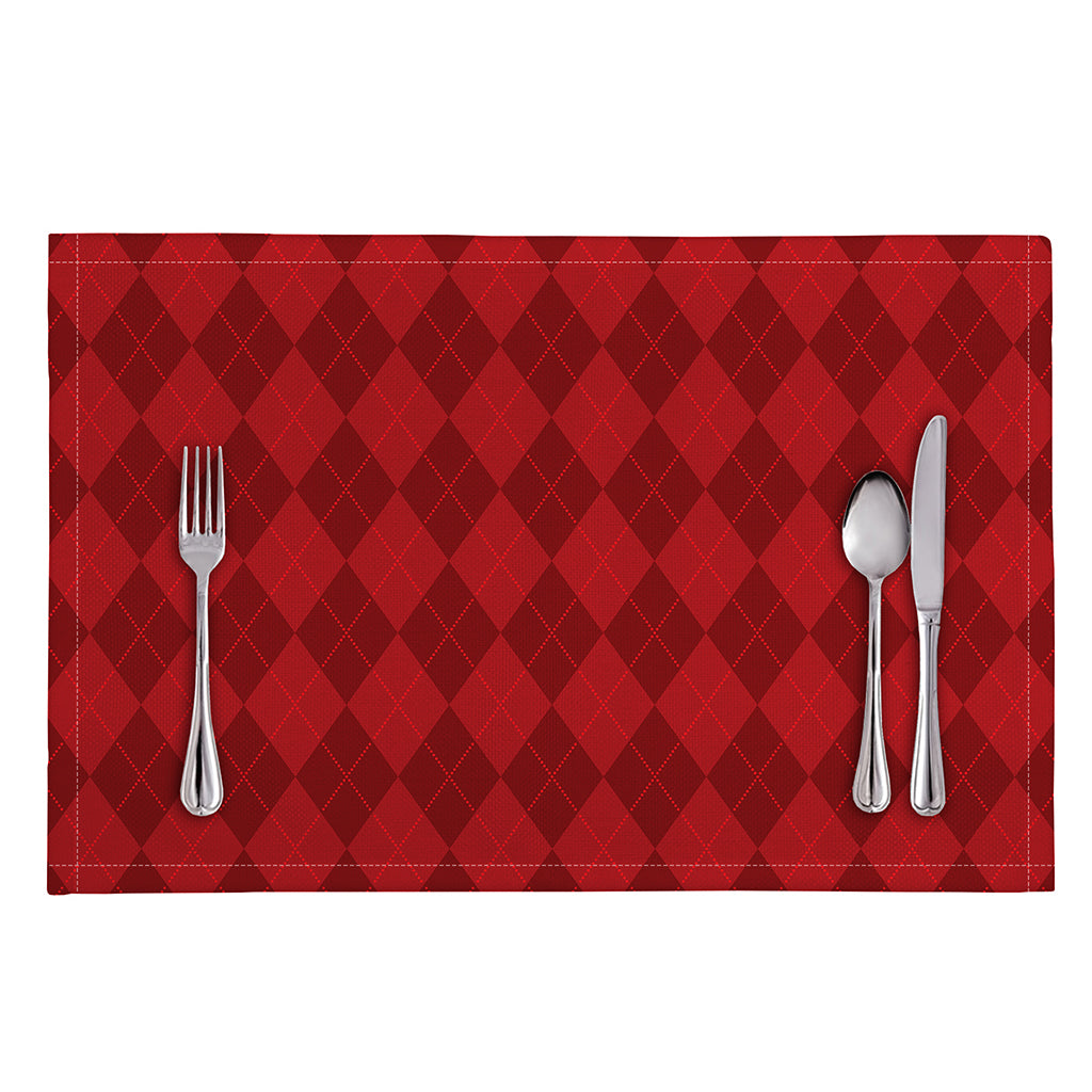 Red Argyle Pattern Print Placemat