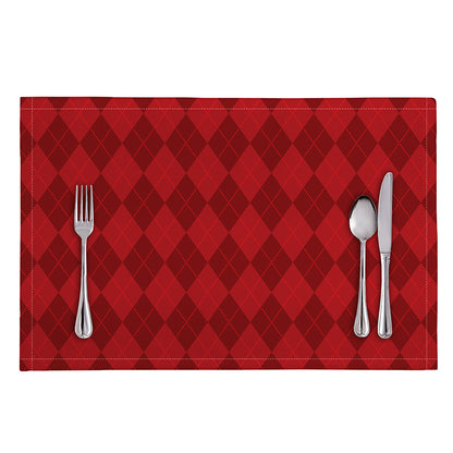 Red Argyle Pattern Print Placemat