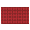 Red Argyle Pattern Print Polyester Doormat
