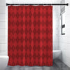 Red Argyle Pattern Print Premium Shower Curtain