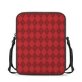 Red Argyle Pattern Print Rectangular Crossbody Bag