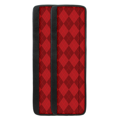 Red Argyle Pattern Print Refrigerator Handle Covers