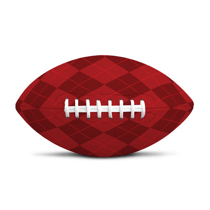 Red Argyle Pattern Print Rugby Ball