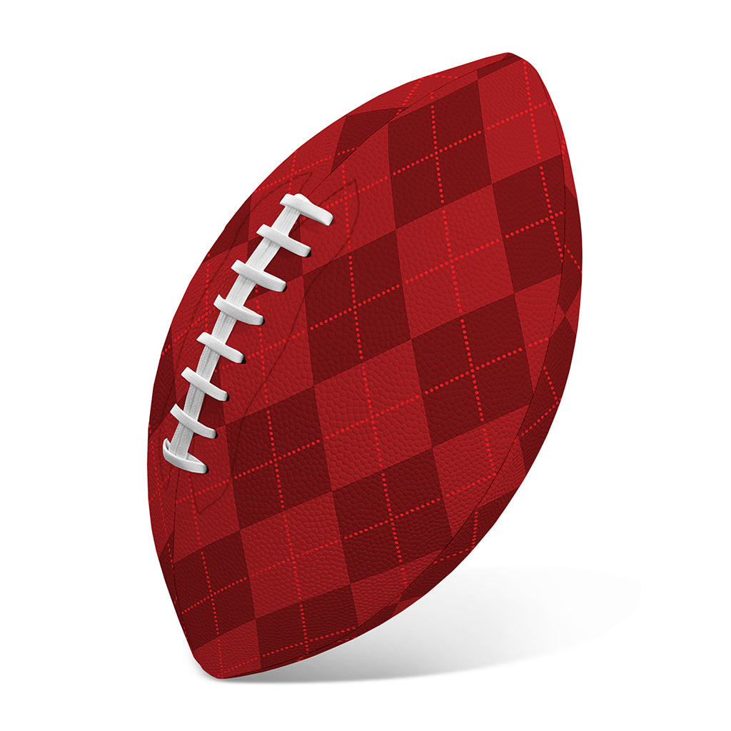 Red Argyle Pattern Print Rugby Ball