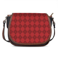 Red Argyle Pattern Print Saddle Bag