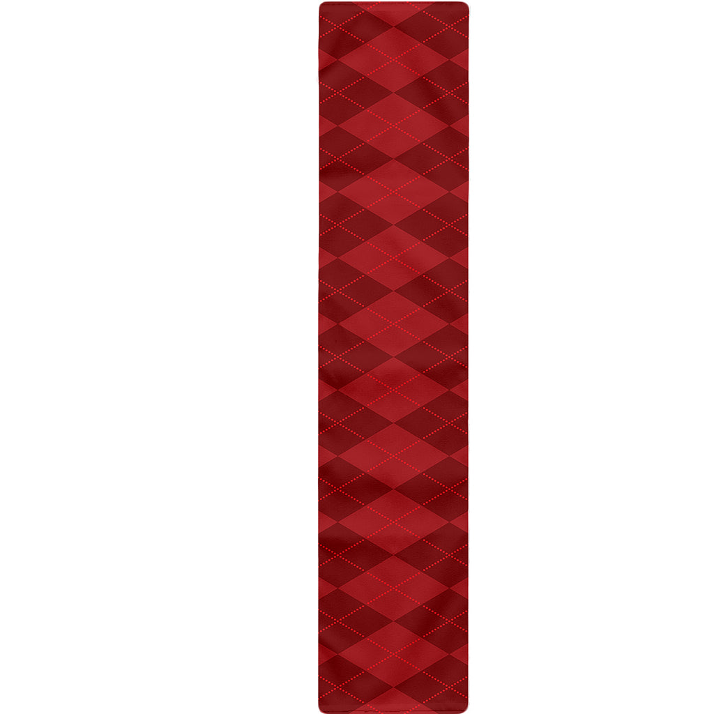 Red Argyle Pattern Print Table Runner