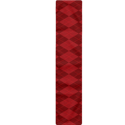 Red Argyle Pattern Print Table Runner