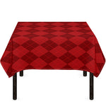 Red Argyle Pattern Print Tablecloth