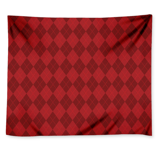Red Argyle Pattern Print Tapestry