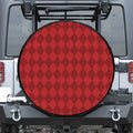 Red Argyle Pattern Print Tire Cover