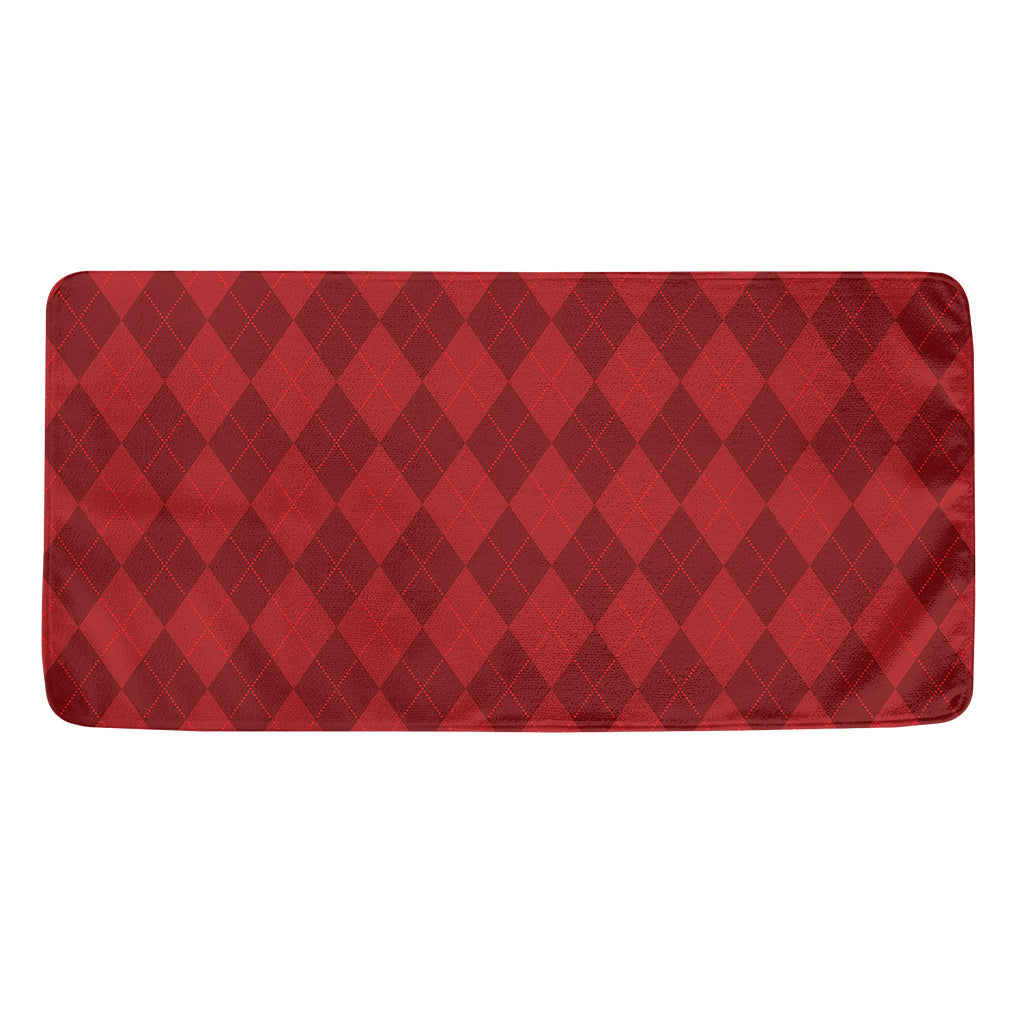 Red Argyle Pattern Print Towel