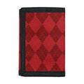 Red Argyle Pattern Print Trifold Wallet