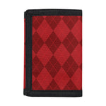 Red Argyle Pattern Print Trifold Wallet