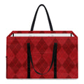 Red Argyle Pattern Print Utility Tote Bag