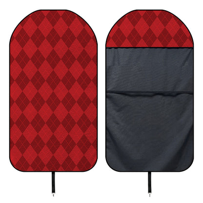 Red Argyle Pattern Print Waterproof Car Seat Cover