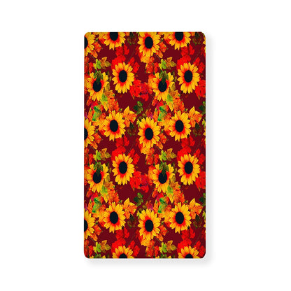 Red Autumn Sunflower Pattern Print Baby Crib Sheet