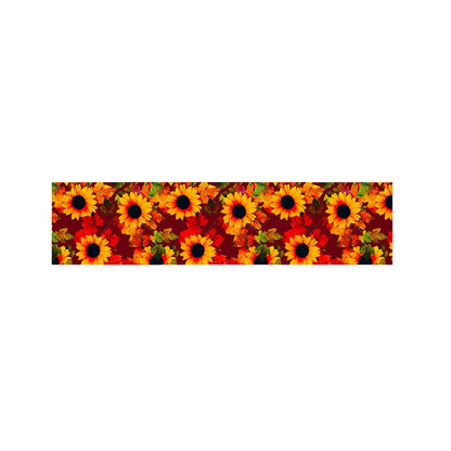 Red Autumn Sunflower Pattern Print Bed Runner