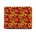 Red Autumn Sunflower Pattern Print Bifold Wallet