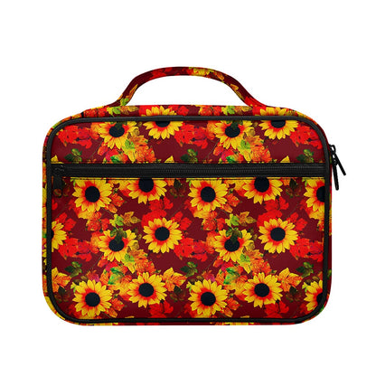 Red Autumn Sunflower Pattern Print Briefcase Bible Bag