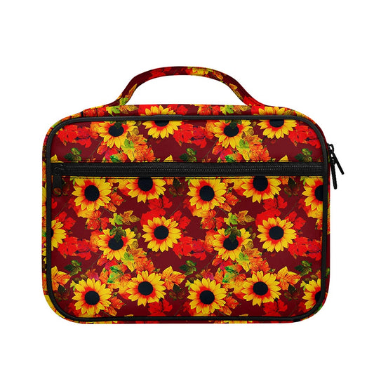 Red Autumn Sunflower Pattern Print Briefcase Bible Bag