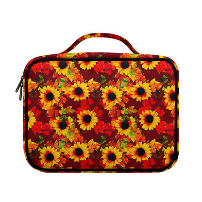 Red Autumn Sunflower Pattern Print Briefcase Bible Bag