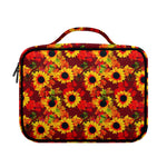Red Autumn Sunflower Pattern Print Briefcase Bible Bag