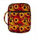 Red Autumn Sunflower Pattern Print Front Pocket Bible Bag