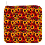 Red Autumn Sunflower Pattern Print Hand Towel