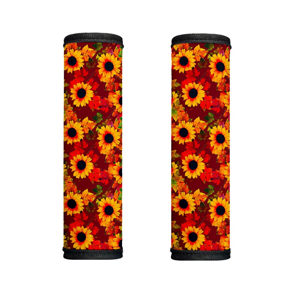 Red Autumn Sunflower Pattern Print Handle Covers
