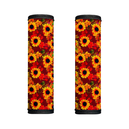 Red Autumn Sunflower Pattern Print Handle Covers