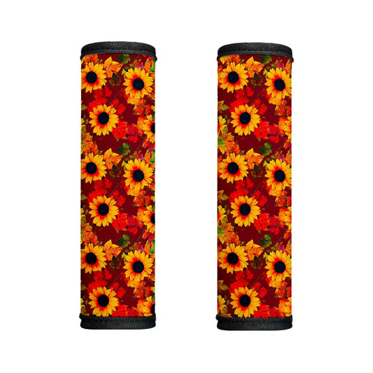 Red Autumn Sunflower Pattern Print Handle Covers