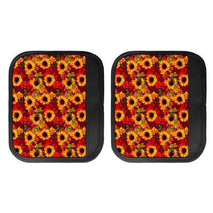 Red Autumn Sunflower Pattern Print Handle Covers