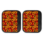Red Autumn Sunflower Pattern Print Handle Covers