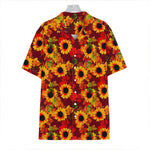 Red Autumn Sunflower Pattern Print Hawaiian Shirt