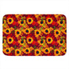 Red Autumn Sunflower Pattern Print Indoor Door Mat