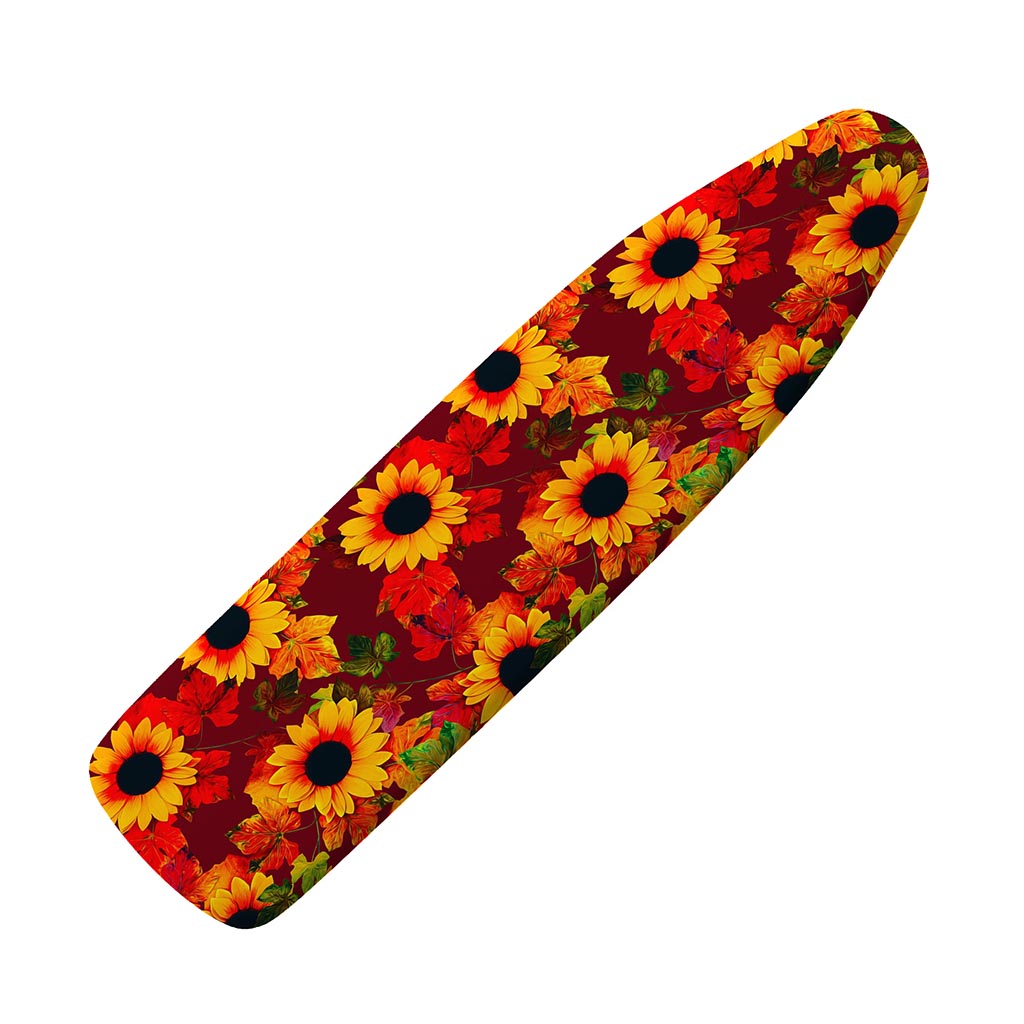 Red Autumn Sunflower Pattern Print Ironing Board Cover