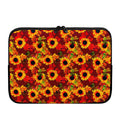 Red Autumn Sunflower Pattern Print Laptop Sleeve