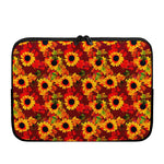 Red Autumn Sunflower Pattern Print Laptop Sleeve