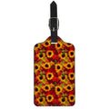 Red Autumn Sunflower Pattern Print Luggage Tag