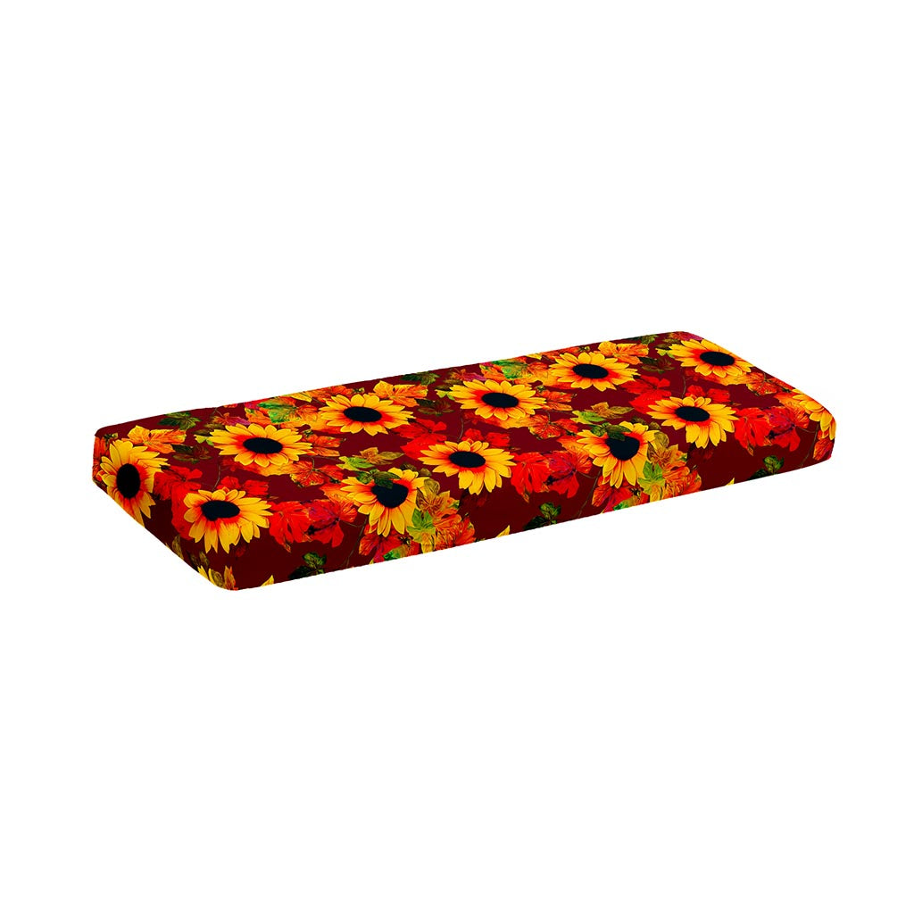 Red Autumn Sunflower Pattern Print Piano Keyboard Cover